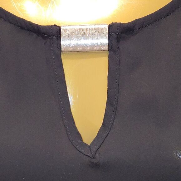 Sami & Jo Plus Size 2X Black Sheer Blouse Sleeveless Asymmetrical Hem Office - Picture 11 of 15